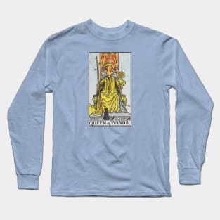 Queen of wands tarot card (distressed) Long Sleeve T-Shirt